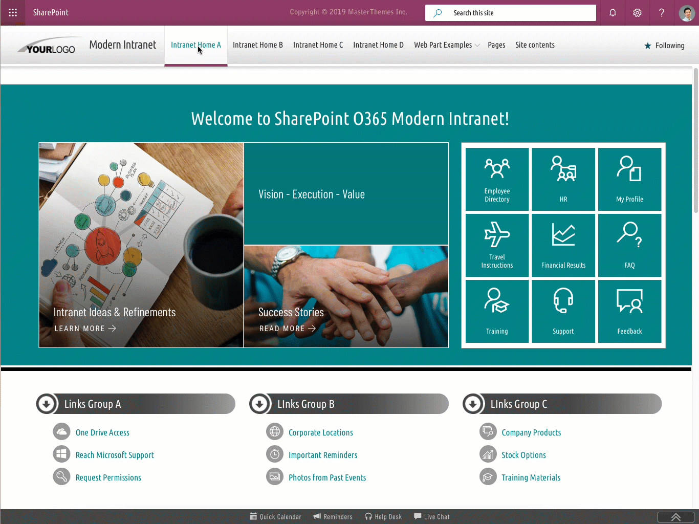 Take a tour of our theming solutions and templates for modern SharePoint Online, Office 365, and SharePoint On-Premises. Learn more about sharepoint, sharepoint online, modern sharepoint, sharepoint o365, sharepoint office365, intranet templates, sharepoint intranet templates, office365, sharepoint site designs, sharepoint templates, sharepoint themes, modern templates, communication templates, modern themes, SPFx templates, sharepoint 2019 themes, custom themes, templates, responsive themes, responsive design, theme, themes, custom themes, masterpage, masterpages, master pages, sharepoint layouts, and sharepoint branding.